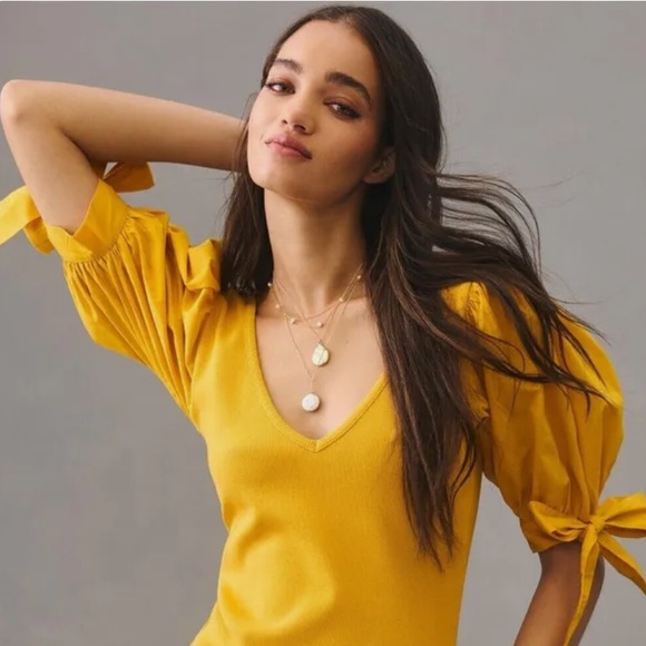 Maeve by Anthropologie puff-sleeved top - Picture 1 of 5